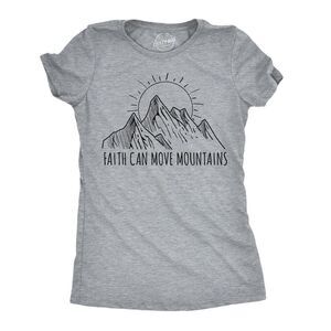 Womens Funny T Shirts Faith Can Move Mountains Amazing Religious Tee For Ladies
